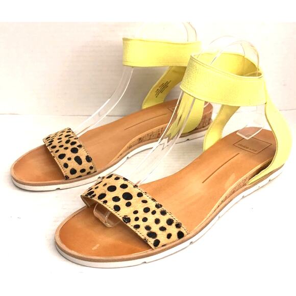 DOLCE VITA X ANTROPOLOGIE VIVIAN LEATHER AND TEXTILE SANDALS WOMENS SIZE 9.5M - Picture 3 of 11